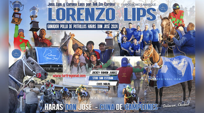 Lorenzo Lips conquistó la edición 2024 de la Polla de Haras Don José en el Fogón de Lamarque