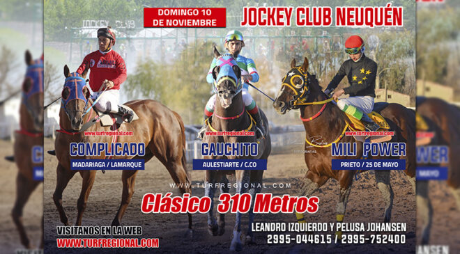 El 10 de Noviembre se corre una nueva edición del GP Pellegrini y el Clásico Jockey Club Neuquén